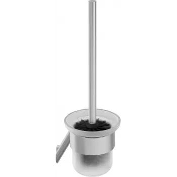 DEANTE ADI F711 Escobilla para WC de pared con soporte de acero inoxidable, plata mate, 38 cm