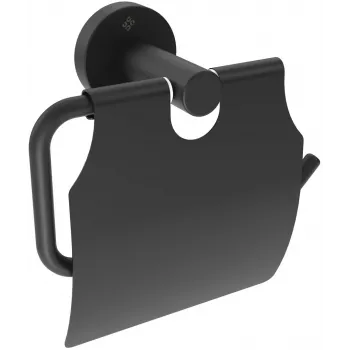 DEANTE ADJ_N221 portarrollos de papel higiénico de pared - negro mate, acero con recubrimiento en polvo