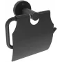 DEANTE ADJ_N221 portarrollos de papel higiénico de pared - negro mate, acero con recubrimiento en polvo