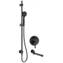 DEANTE Arnika set de ducha empotrado con caño de bañera, negro mate, ducha de lluvia 250 mm