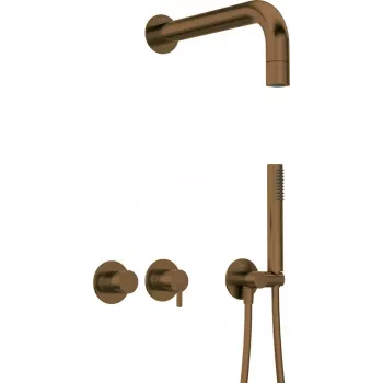 DEANTE Arnika set de ducha empotrado con cabezal - mezclador horizontal, cromado, 2 funciones