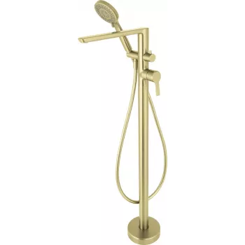 DEANTE Arnika Grifo de bañera de pie con set de ducha, cromo, monomando, montaje de pie