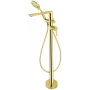 DEANTE Grifo monomando de bañera de pie Arnika con set de ducha, Oro, Latón, Monomando, Montaje de pie