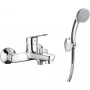 DEANTE Grifo de bañera Arnika Nero con set de ducha, montaje en pared, negro mate