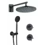 DEANTE Arnika Nero Set de ducha empotrado, negro mate, 250x250mm ducha de lluvia