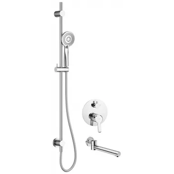 Conjunto de ducha empotrado DEANTE Arnika Nero con caño de bañera, negro mate