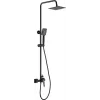 DEANTE Arnika Ducha de lluvia con grifería de bañera, negro mate, montaje en pared