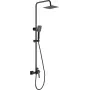 DEANTE Arnika Ducha de lluvia con grifería de bañera, negro mate, montaje en pared