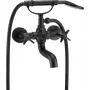 DEANTE grifería de bañera con set de ducha - negro mate, montaje en pared, monomando, cartucho cerámico, latón