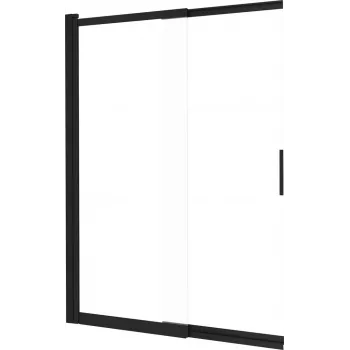 DEANTE Mampara de ducha 100x140 cm Hoja fija de pared Vidrio templado Marco de aluminio Negro Mate