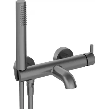 DEANTE BQS_D11M Grifo de bañera con set de ducha, cromo, montaje en pared, monomando, latón