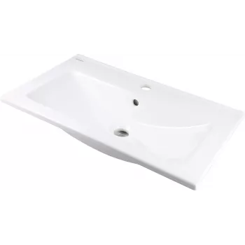Lavabo de cerámica empotrado DEANTE con espacio para grifería