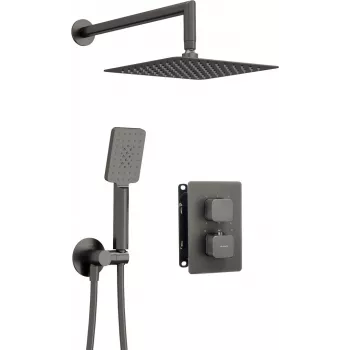 DEANTE Set de ducha termostático empotrado con caja, negro mate