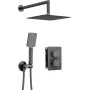 DEANTE Set de ducha termostático empotrado con caja, negro mate