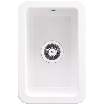 Fregadero de cerámica de un seno con escurridor integrado DEANTE, Blanco, 780x500 mm
