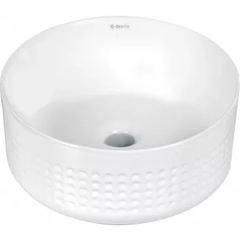 DEANTE Lavabo de sobreponer de cerámica asimétrico blanco desagüe 45mm