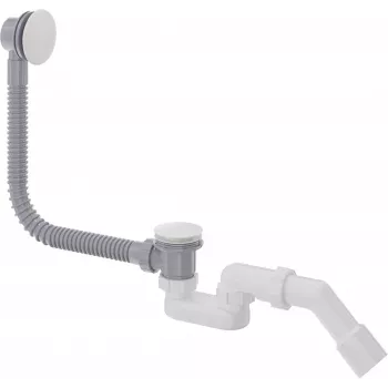 DEANTE Sifón de bañera Click-Clack con acabado cromado y rebosadero flexible