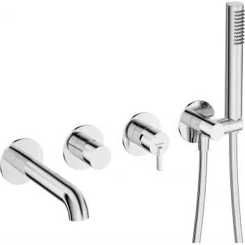 DEANTE Grifo de bañera empotrado con set de ducha - negro (Arnika Nero)