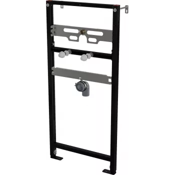 DEANTE Bastidor empotrado para urinario - Serie SYSTEM, negro, 500 mm de ancho, regulable en altura 1150-1350 mm