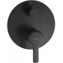 DEANTE Grifería de ducha empotrada con desviador, negro mate, serie Arnika Nero