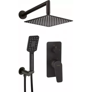 DEANTE Conjunto de ducha empotrado Arnika negro mate