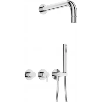 DEANTE Set de ducha empotrado con teleducha - Mezclador horizontal - Negro mate