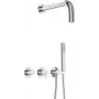 DEANTE Set de ducha empotrado con teleducha - Mezclador horizontal - Negro mate