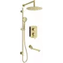 DEANTE set de ducha empotrado con caja mezcladora, oro, ducha de lluvia 250 mm, monomando