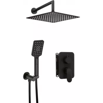 DEANTE set de ducha empotrado con caja de mezcla, negro mate