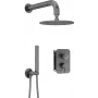 DEANTE Conjunto de ducha empotrado con caja mezcladora - alcachofa - negro mate