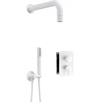 DEANTE set de ducha empotrado con mezclador BOX - con teleducha, cromo, rociador de lluvia 250 mm