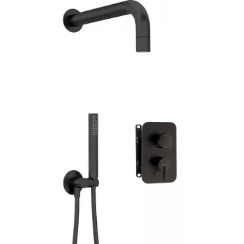DEANTE Conjunto de ducha empotrado con mezclador BOX - con alcachofa de mano, negro mate