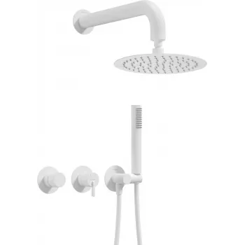 Conjunto de ducha empotrado DEANTE con rociador de techo - mezclador horizontal, cromo, cabezal redondo 250 mm, serie Arnika