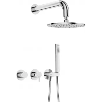 DEANTE Set de ducha empotrado con cabezal de ducha - mezclador horizontal, Cromo