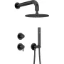 DEANTE Conjunto de ducha empotrado con cabezal de ducha - Negro mate, cuadrado 250x250 mm, Arnika Nero