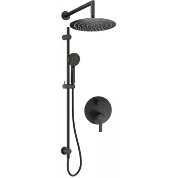 DEANTE set de ducha empotrado con barra - cabezal de ducha - negro mate
