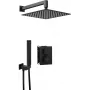 DEANTE set de ducha termostático empotrado con rociador de lluvia y teleducha, negro mate