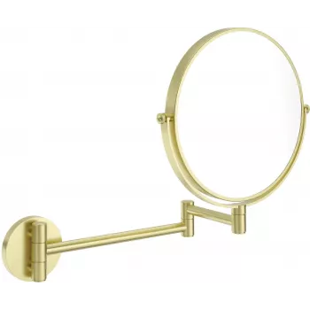 DEANTE espejo de tocador con brazo móvil – espejo de pared LED de doble cara con aumento 1x/3x, giro 360°, protección contra salpicaduras IP44, acabado cromo pulido