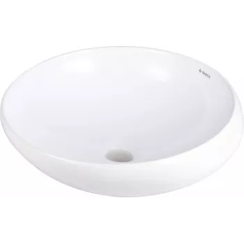 DEANTE Crea Lavabo de cerámica asimétrico de sobreponer blanco brillo