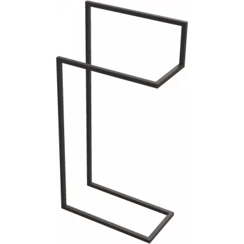 DEANTE perchero doble de suelo - barra para ropa ajustable con zapatero, negro/plata