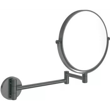 Espejo de maquillaje de doble cara DEANTE con brazo ajustable - montaje en pared, iluminación LED, aumento 1x/3x, cromo