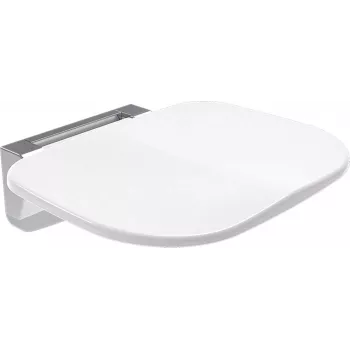DEANTE Asiento de pared plegable - Blanco, capacidad 150 kg, plástico ABS y aluminio