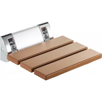 DEANTE Taburete de pared plegable - Blanco/Plata, capacidad de carga 130 kg