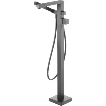 DEANTE Grifo de Bañera de Pie con Set de Ducha Arnika Nero Negro Mate