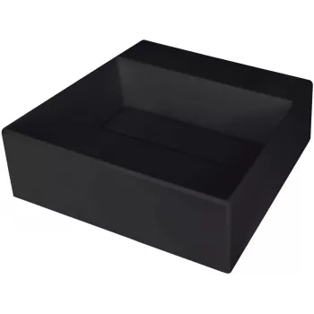 DEANTE Fregadero de una cubeta de compuesto de granito con orificio para grifo - tapa, negro, 45 cm de anchura mínima de mueble