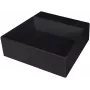 DEANTE Fregadero de una cubeta de compuesto de granito con orificio para grifo - tapa, negro, 45 cm de anchura mínima de mueble