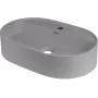 DEANTE lavabo sobre encimera de granito con isla para grifo – ovalado, negro, mate