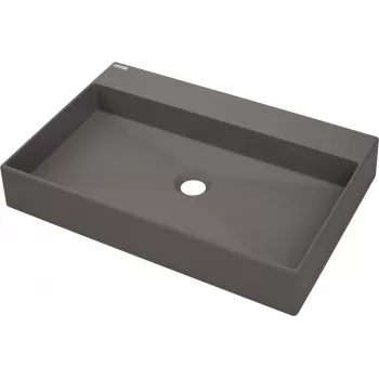 DEANTE lavabo sobre encimera de granito con orificio para grifo - 60x40 cm antracita