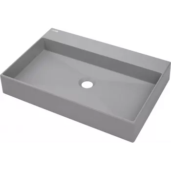 DEANTE Lavabo de granito de encimera con agujero para grifo - 60x40 cm Grafito