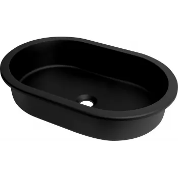 DEANTE lavabo de granito bajo encimera/encimera Titanium Black 460x410 mm